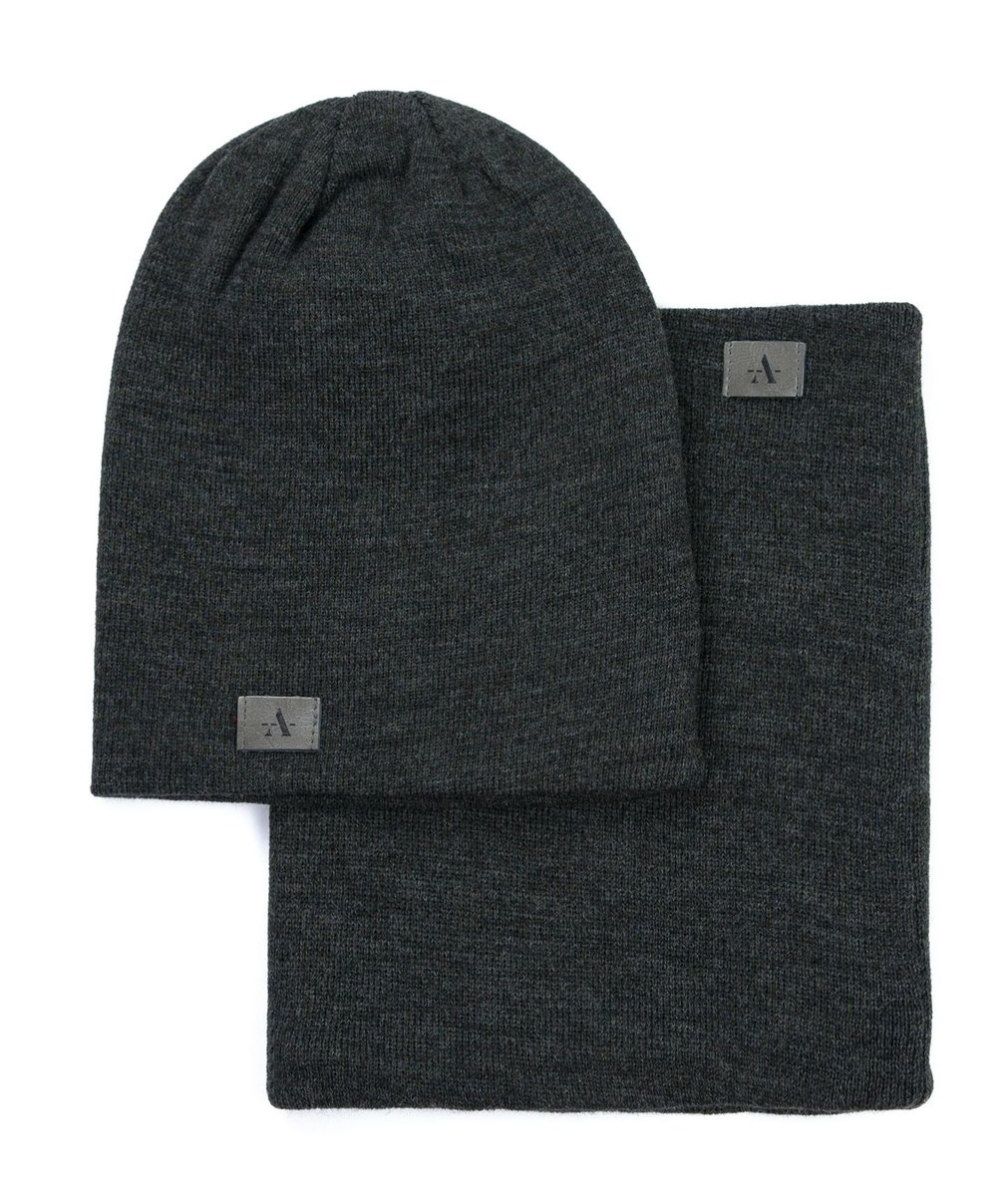 Komplet Zimowy Męski Damski Młodzieżowy Czapka Komin Szalik Casual Polski