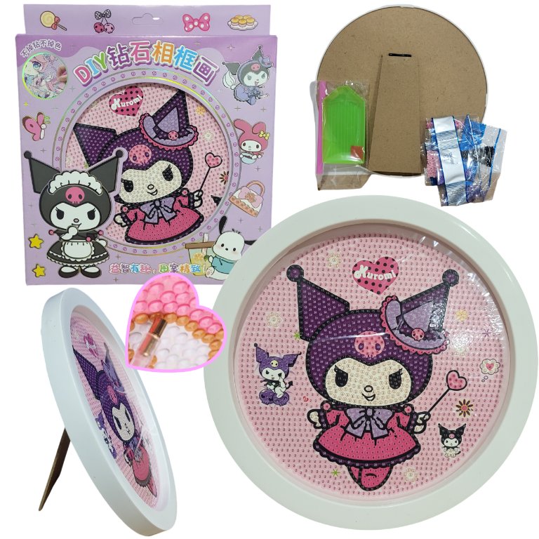 Zestaw Kuromi Sanrio Do Malowania Wyklejania DIAMENTAMI NA PŁÓTNIE DIY