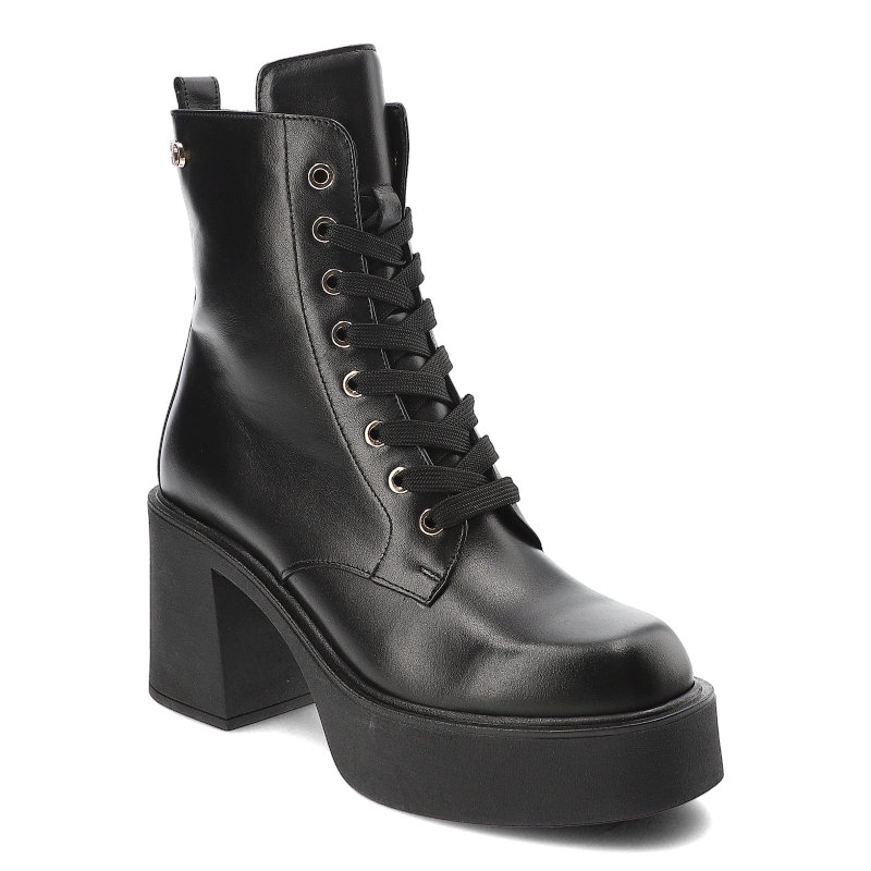 Czarne Botki Karino Eleganckie Obuwie Damskie Na Obcasie