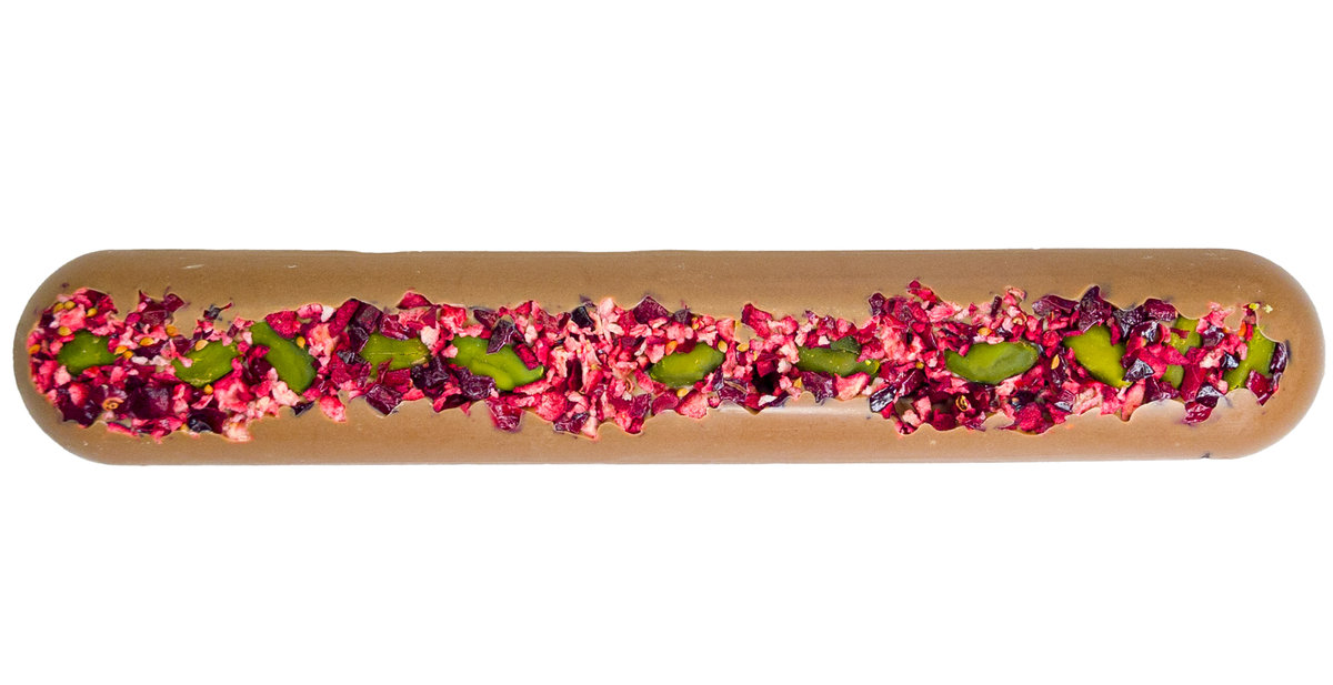 Duży Baton z Mlecznej Czekolady z Żurawiną i Pistacjami