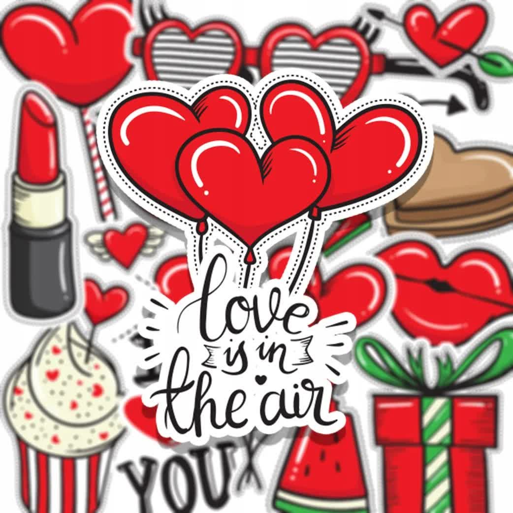 Naklejki Do Planera Kalendarza Bujo WALENTYNKI