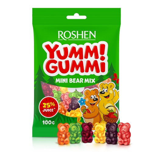 Roshen Żelki YUMMI GUMMI bear mix o smaku owocowym 70 g