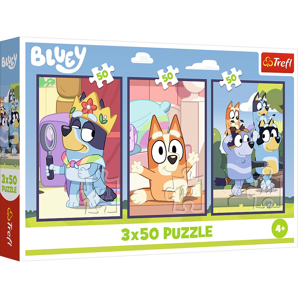 Puzzle, Trefl, Rodzina Bluey, 3x50 el.