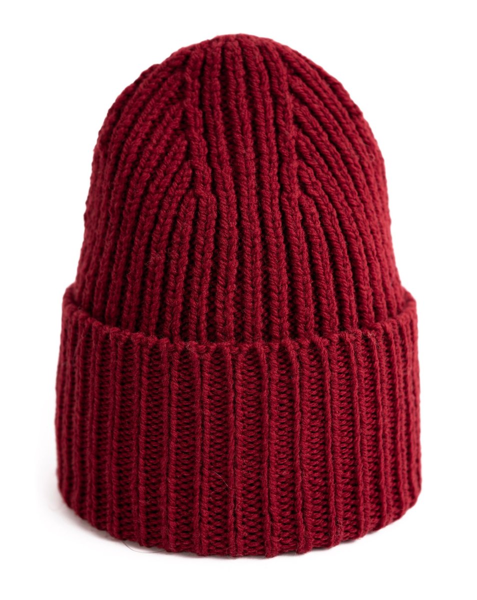 Czapka Damska Młodzieżowa Beanie Podwijana Zimowa 100% Wełna Virgin Polska