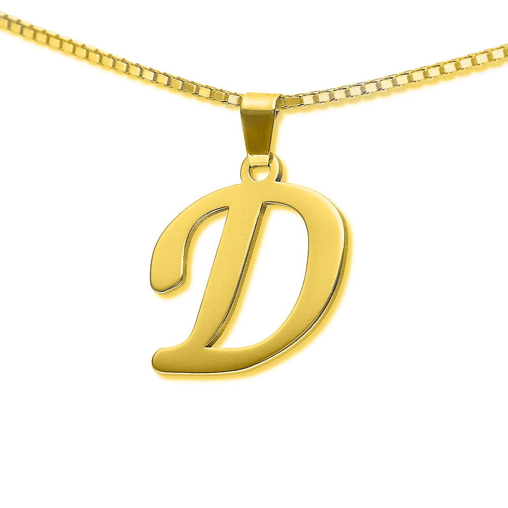 Literka srebrna złocona D wisior Ag 925 SLT16G