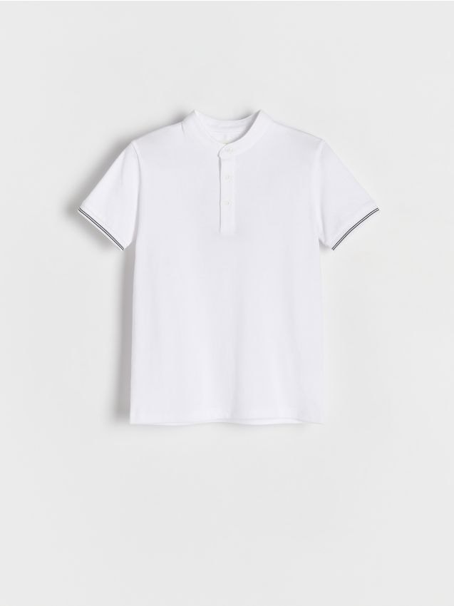 Reserved - T-shirt polo - biały