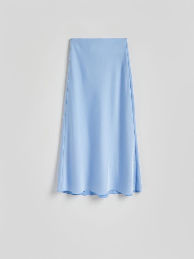 Reserved - Satynowa spódnica maxi - jasnoniebieski