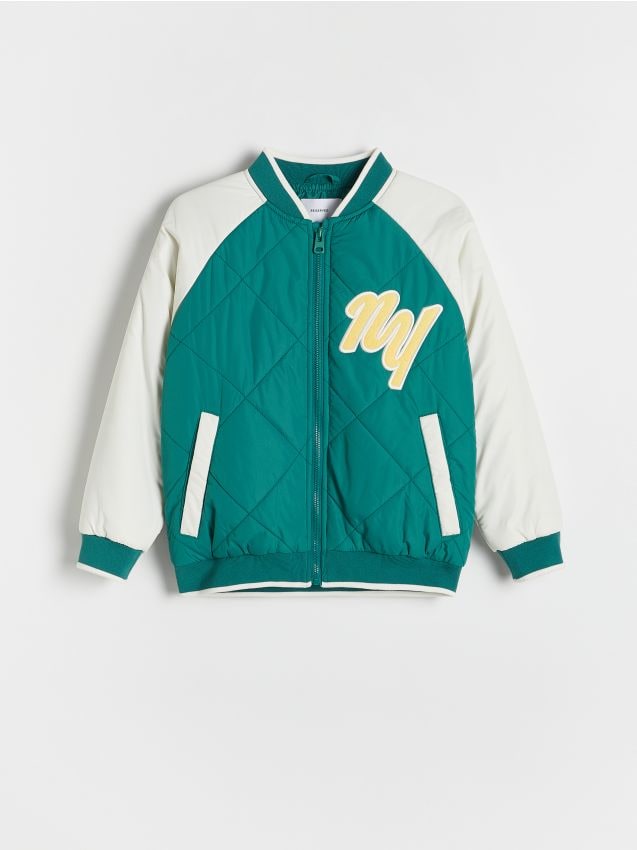 Reserved - Pikowana kurtka bomber - morski