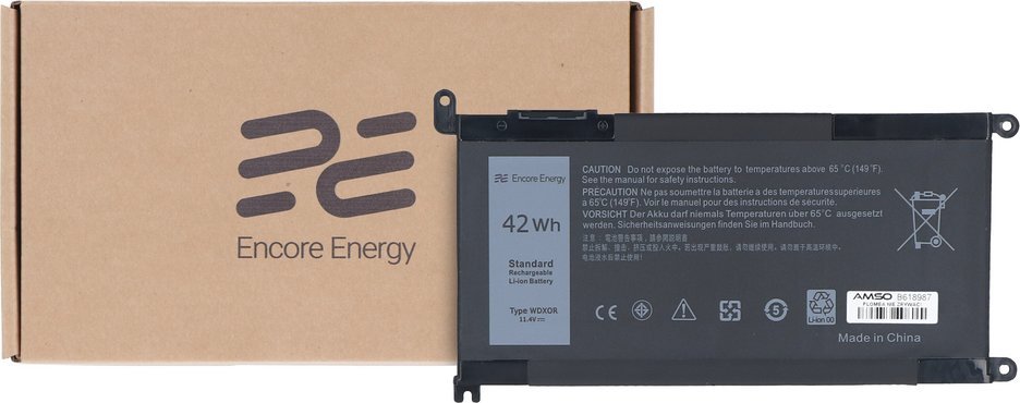 Bateria Nowa Bateria Encore Energy do Dell Inspiron 13 5368 5378 5379 42Wh 11.4V 3680mAh WDXOR