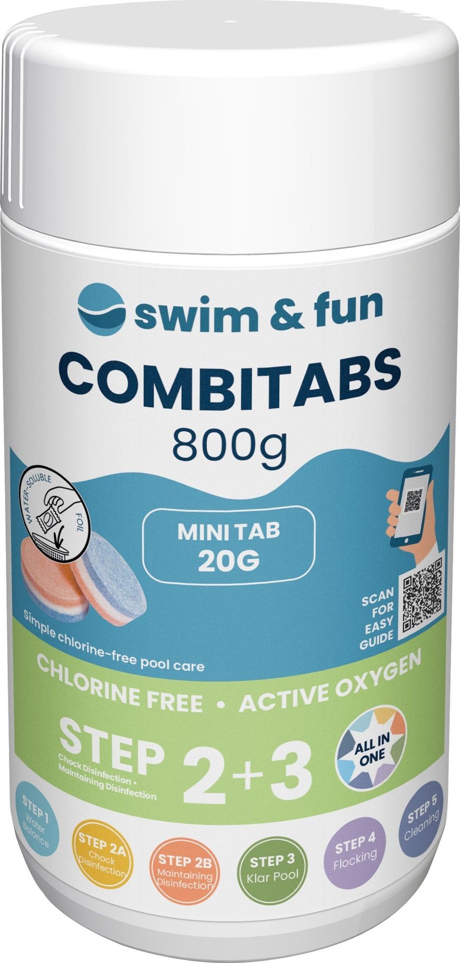 Swim & Fun CombiTabs, Chlorine free 20g, 800g