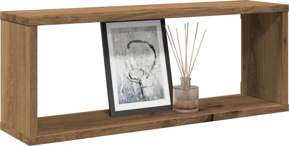 vidaXL Półki ścienne kostki, 2 szt., kolor dąb artisan, 60x15x23 cm