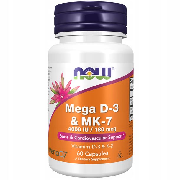 Now Foods Mega D3 & MK-7 Suplement diety 60 kaps.