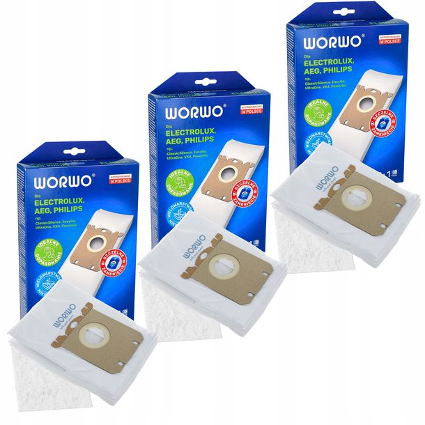 Worki do odkurzacza ELECTROLUX PHILIPS E201B mikrowłóknina 12 szt