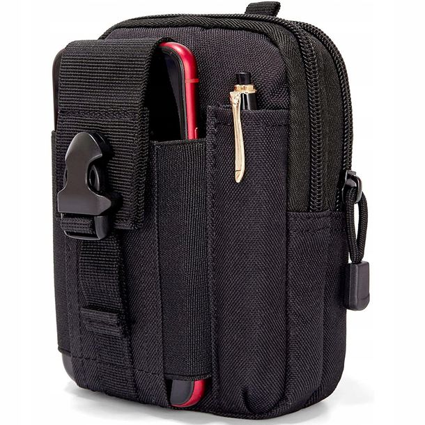 Saszetka Nerka Wojskowa Taktyczna Czarna Molle