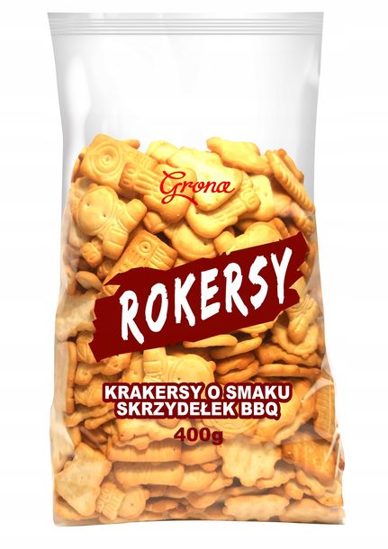GRONA Rokersy Krakersy o Smaku Skrzydełek BBQ Pyszna Przekąska 400g