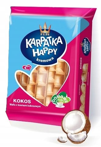 Flis Karpatka Happy Kremowa Wafle z Kremem Kokosowym 500g