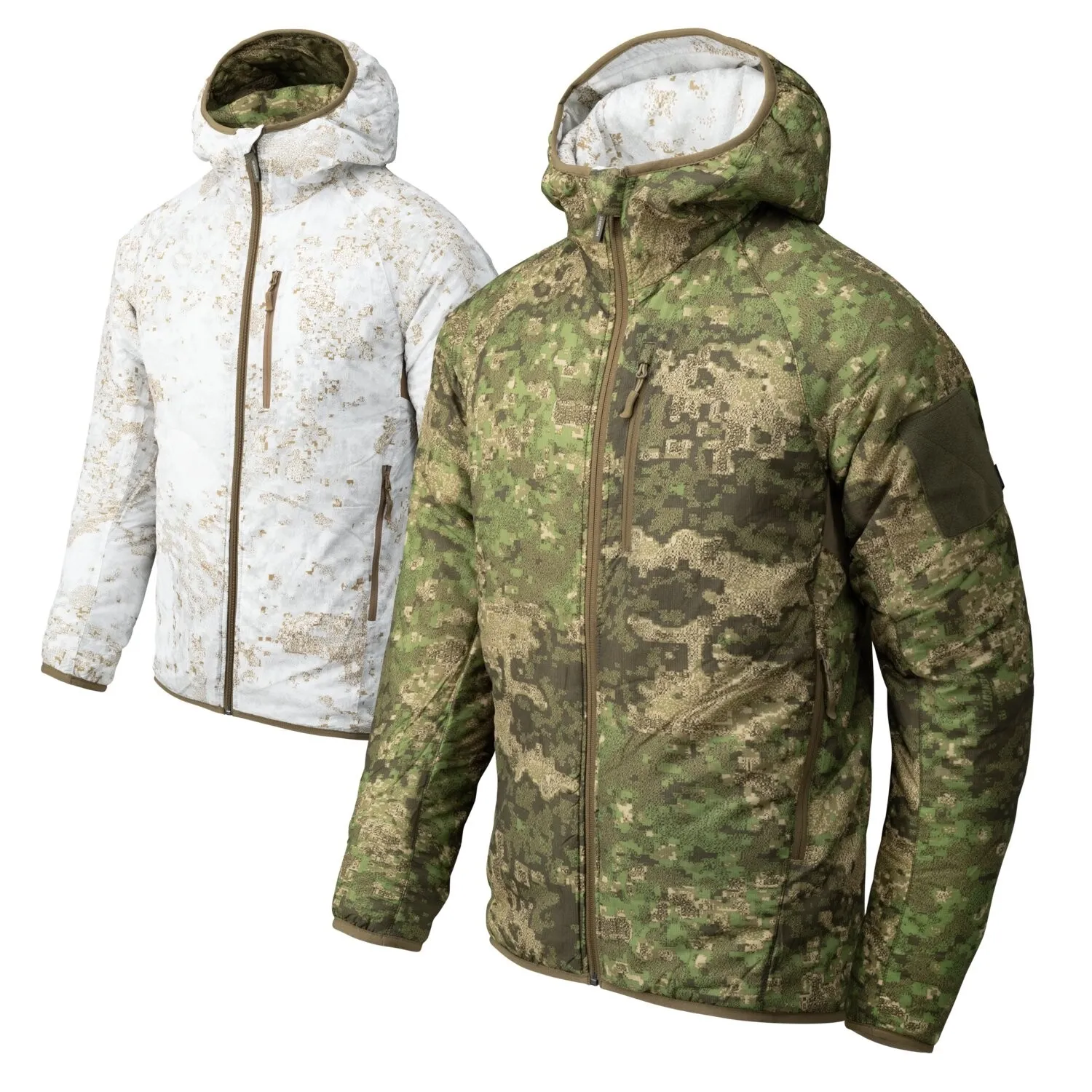 Kurtka Dwustronna Helikon-Tex Wolfhound Hoodie® - Windpack - Pencott Wildwood/Pencott Snowdrift  M