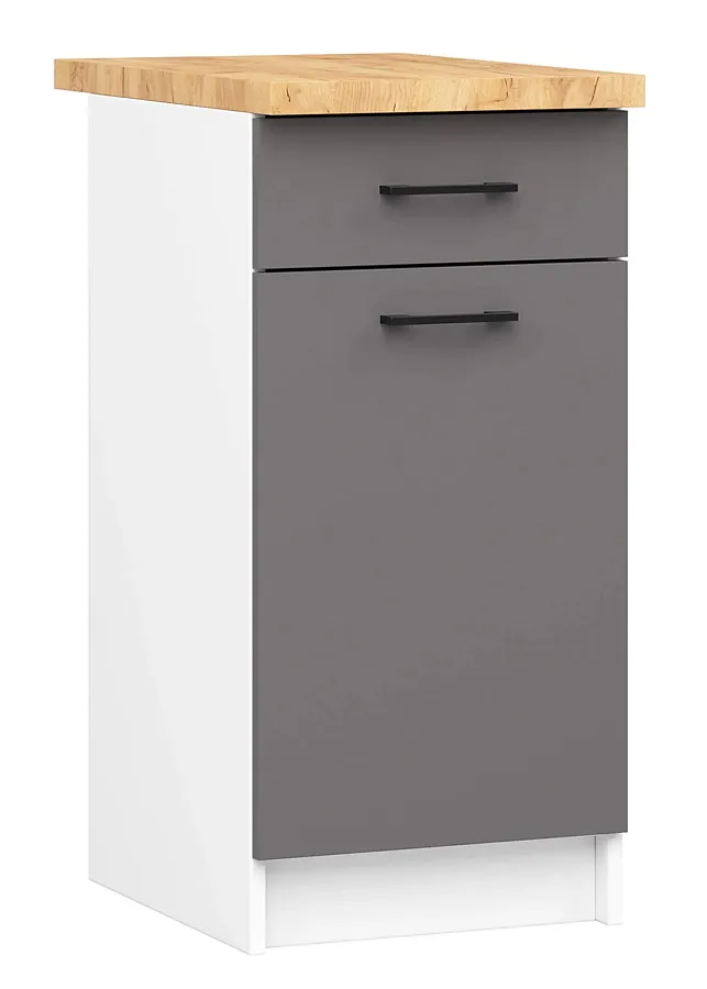 Szara minimalistyczna dolna szafka kuchenna E9-F96