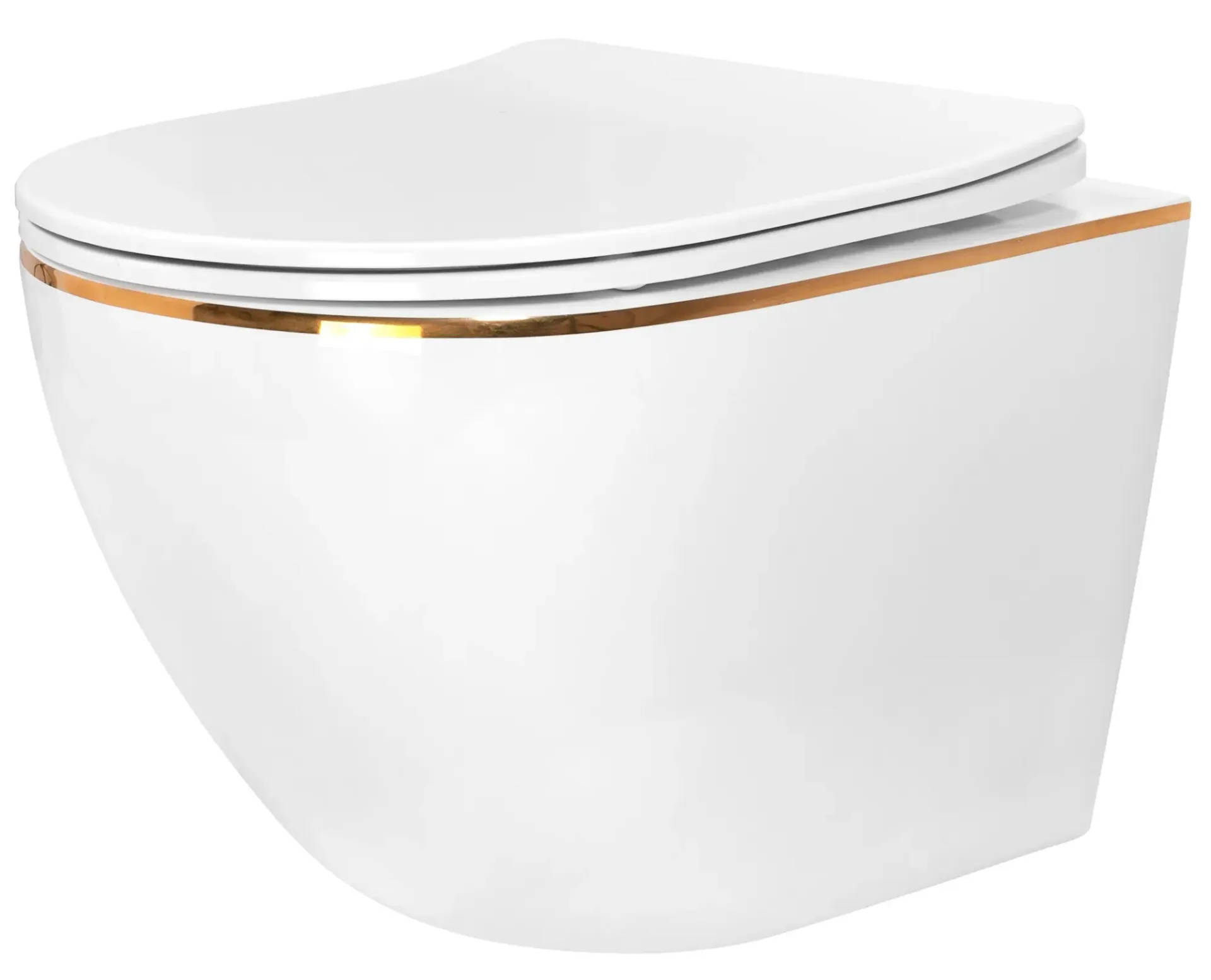 Rea Misa WC podwieszana Rea Carlo Mini Rimless Flat Tornado GOLD EDGE