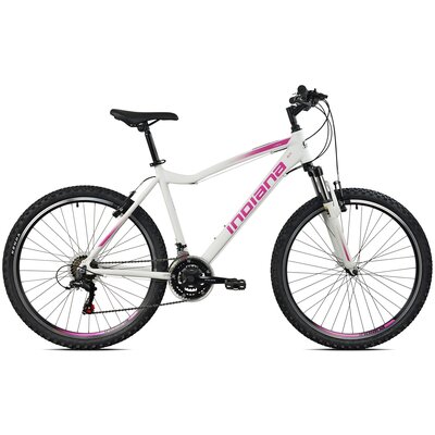 Rower górski MTB INDIANA X-Pulser 1.6 D17 26 cali damski Biało-różowy