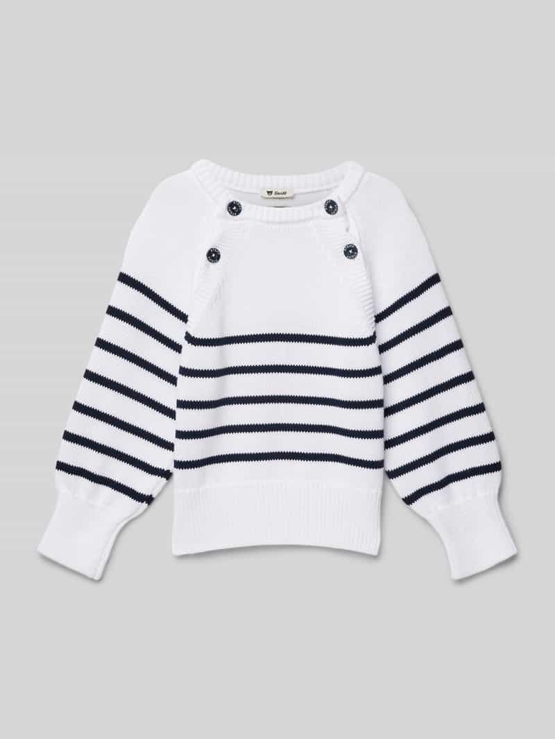 Sweter z dzianiny z listwą guzikową