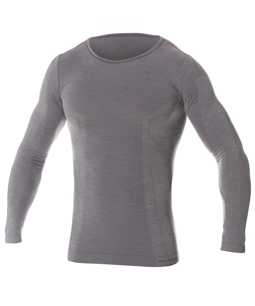 Męski longsleeve ciemny jeans merino wool-l
