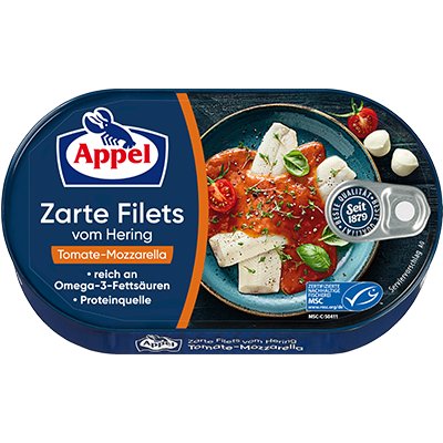 APPEL Tomaten-Mozzarella filety śledziowe MSC w kremie pomidorowo-mozarellowym 200g