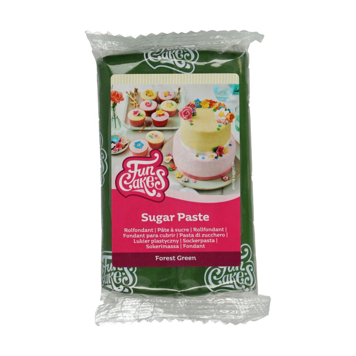 Masa cukrowa, fondant ZIELONY LEŚNY- Forest Green FunCakes, 250 g