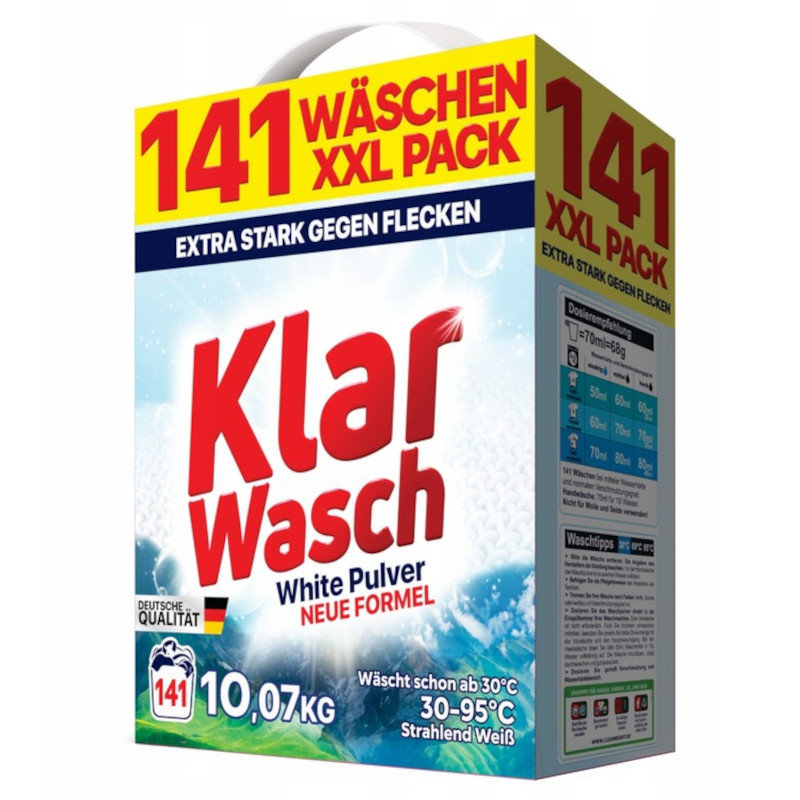 Proszek do prania KLAR WASCH White 141 prań 10,07kg