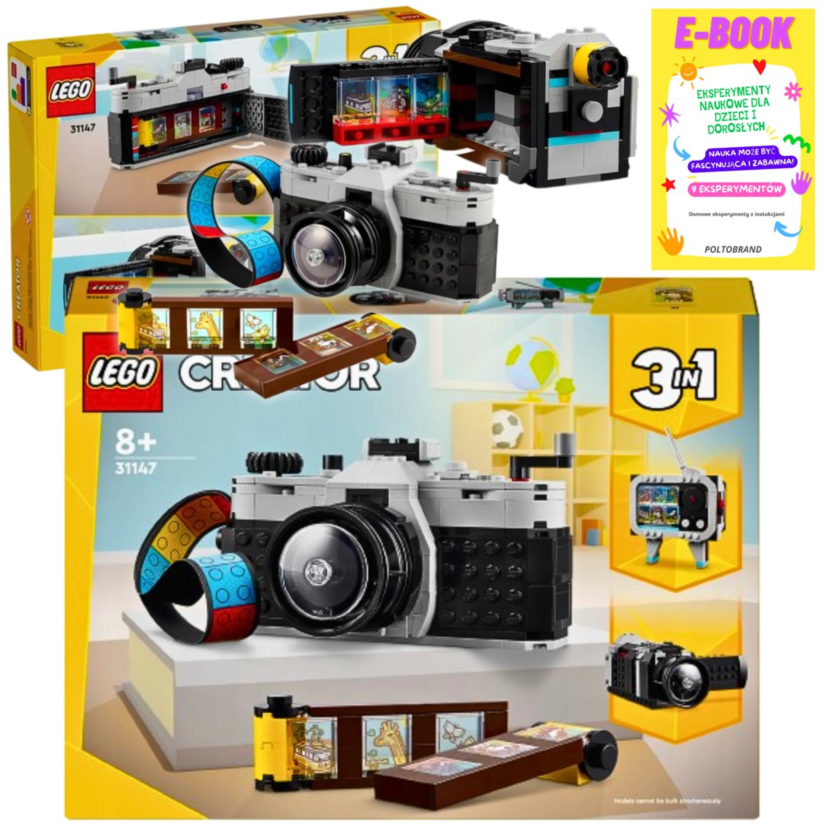LEGO KLOCKI ZESTAW 3w1 CREATOR - Aparat w stylu Retro 31147 KLOCKI NA PREZENT + EBOOK