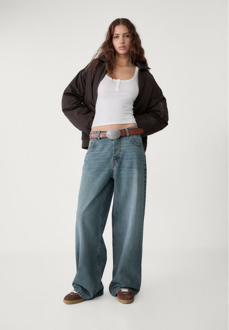 Stradivarius Luźne jeansy baggy 40