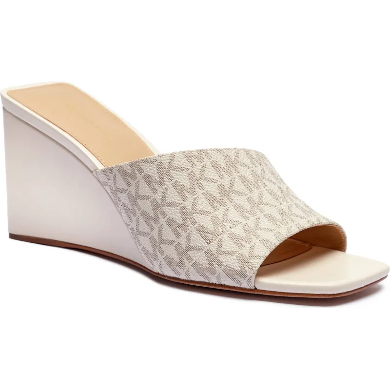 Michael Kors Klapki MERRIAM WEDGE z dodatkiem skóry