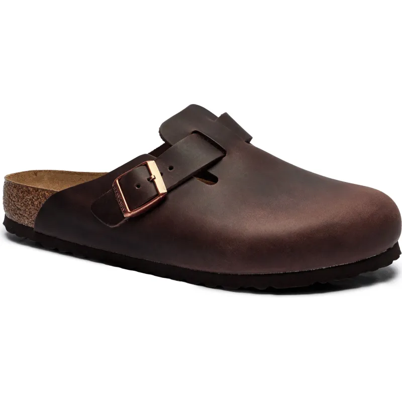 Birkenstock Skórzane mule Boston SFB LEOI Habana