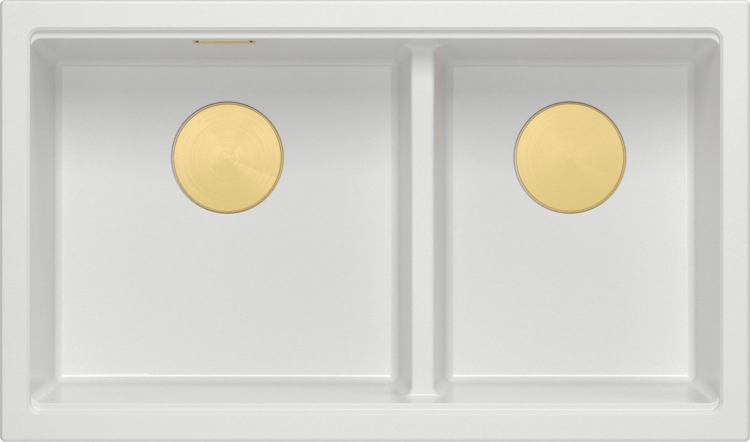 QUADRON LOGAN 120-U SNOW WHITE (biały) + syfon ZŁOTY (HQL7645U1_PVDG1_U)