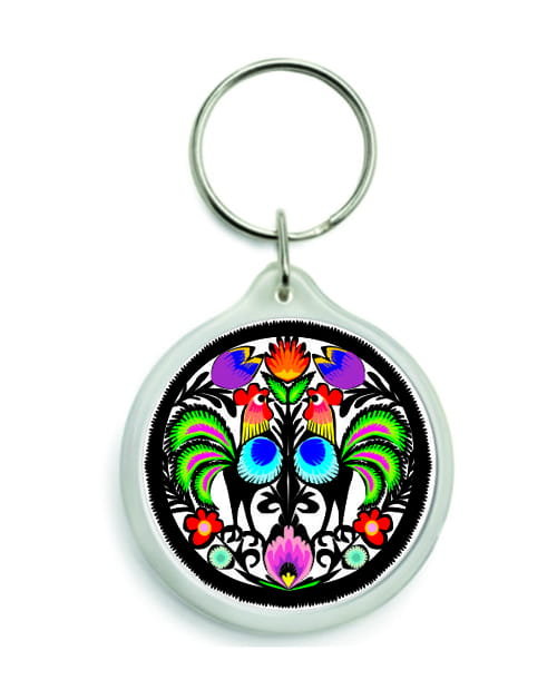 Brelok Okrągły Koguty Łowickie Kogutek