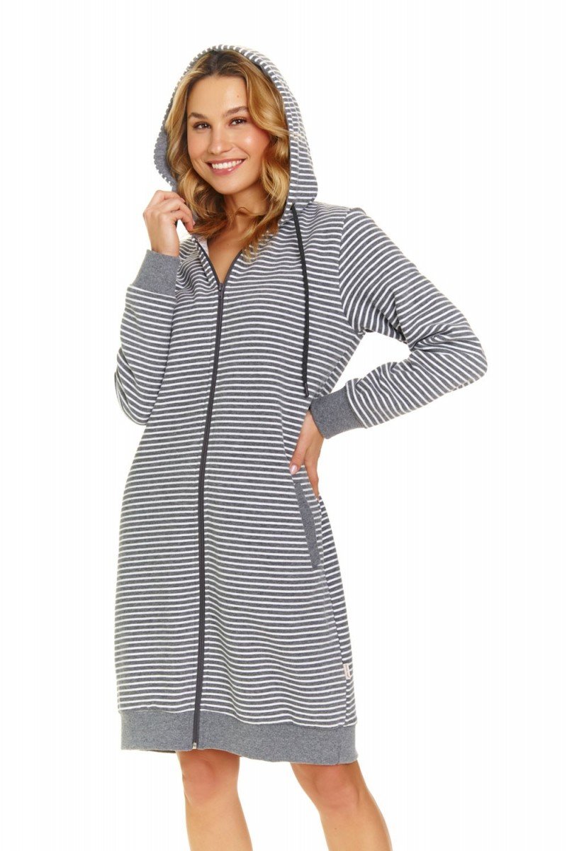 Szlafrok Damski Bawełniany W Paski-3Xl