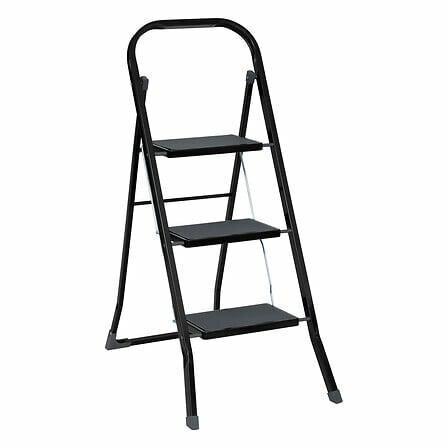 Drabinka składana 3-stopniowa metalowa czarna