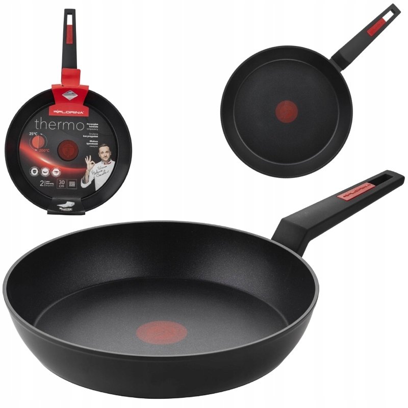 Patelnia nieprzywierająca 30 cm teflon Florina Thermo sensor INDUKCJA