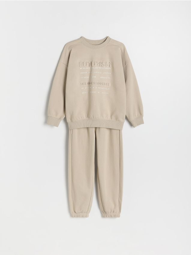 Reserved - Dzianinowy komplet oversize - jasnoszary