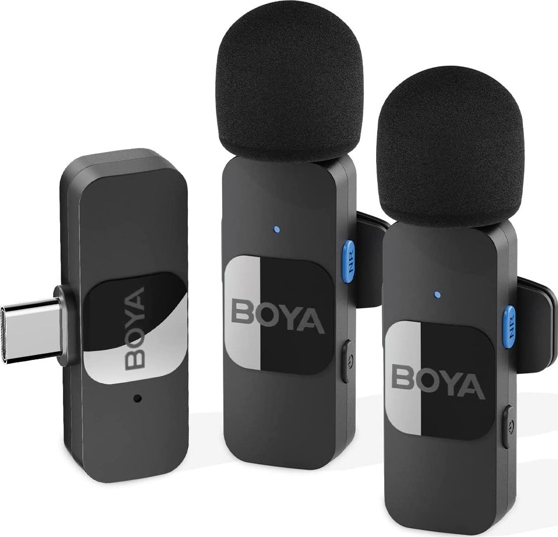 Boya BY-V20 2.0 Ultra compact 2.4GHz wireless microphone for Type-C devices - 2TX+1RX