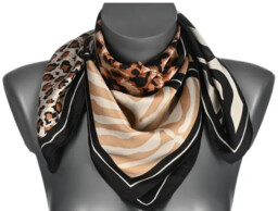 Chusta damska apaszka SATYNOWA gawroszka GB-56 mix print czarna