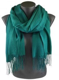 Szalik szal gładki z frędzlami ST-8-14 turkus