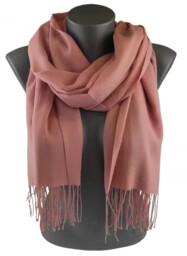 Szalik szal gładki z frędzlami ST-8-23 brudny róż