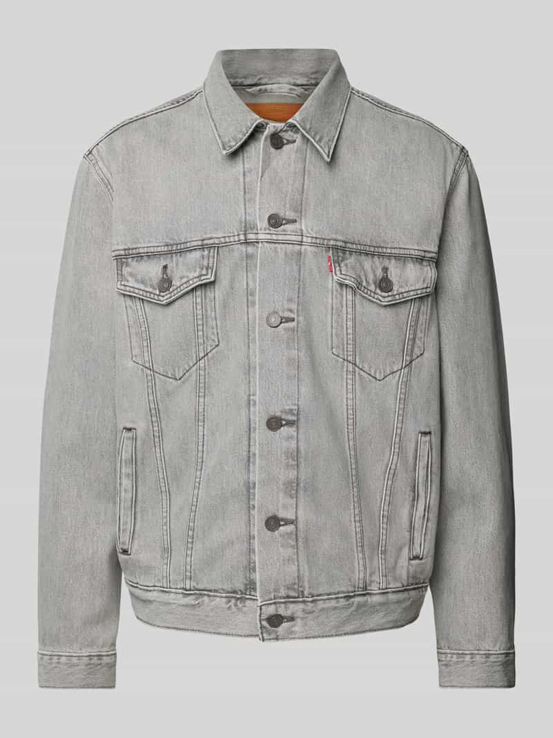 Kurtka jeansowa z kieszeniami z patką na piersi model ‘THE TRUCKER JACKET’