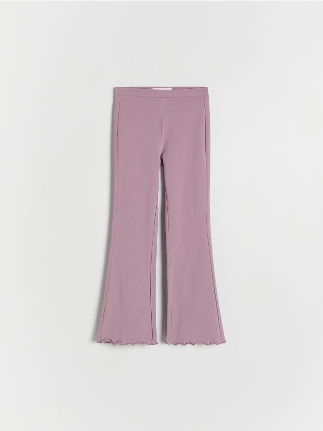 Reserved - Legginsy flare - fioletowy