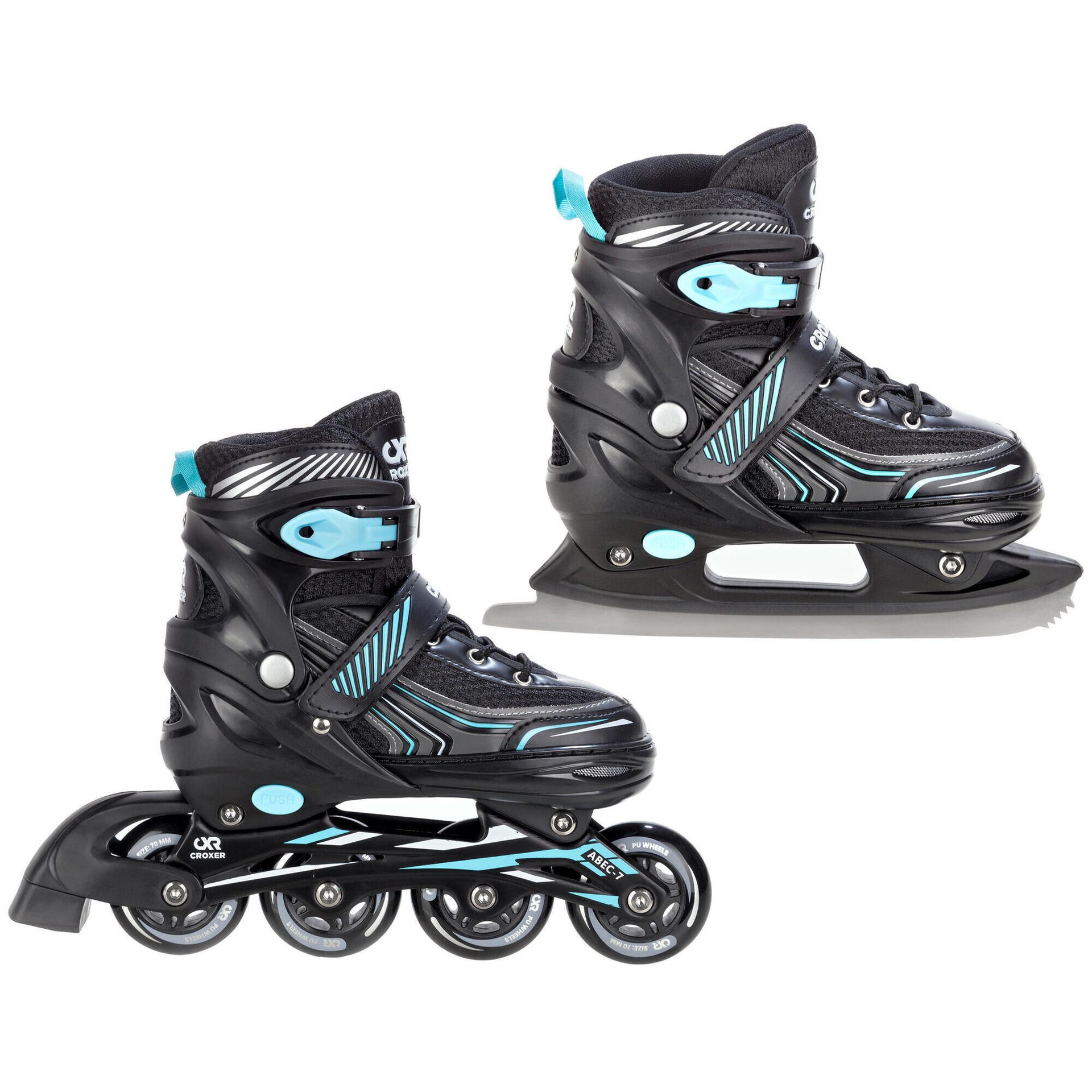Rolki Łyżwy 2w1 Croxer Optima Black/Mint 35-38