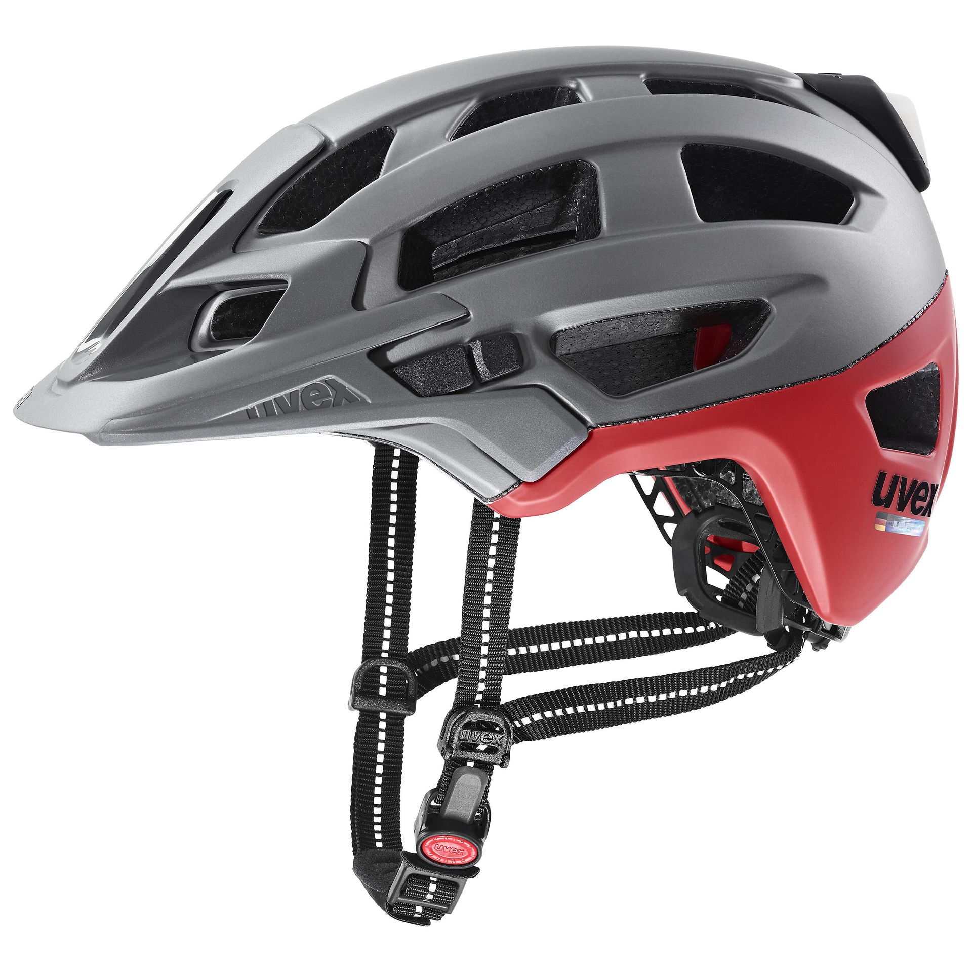 UVEX finale light 2.0, kask rowerowy unisex-dorosły, silver red mat, 52-57 cm 0215