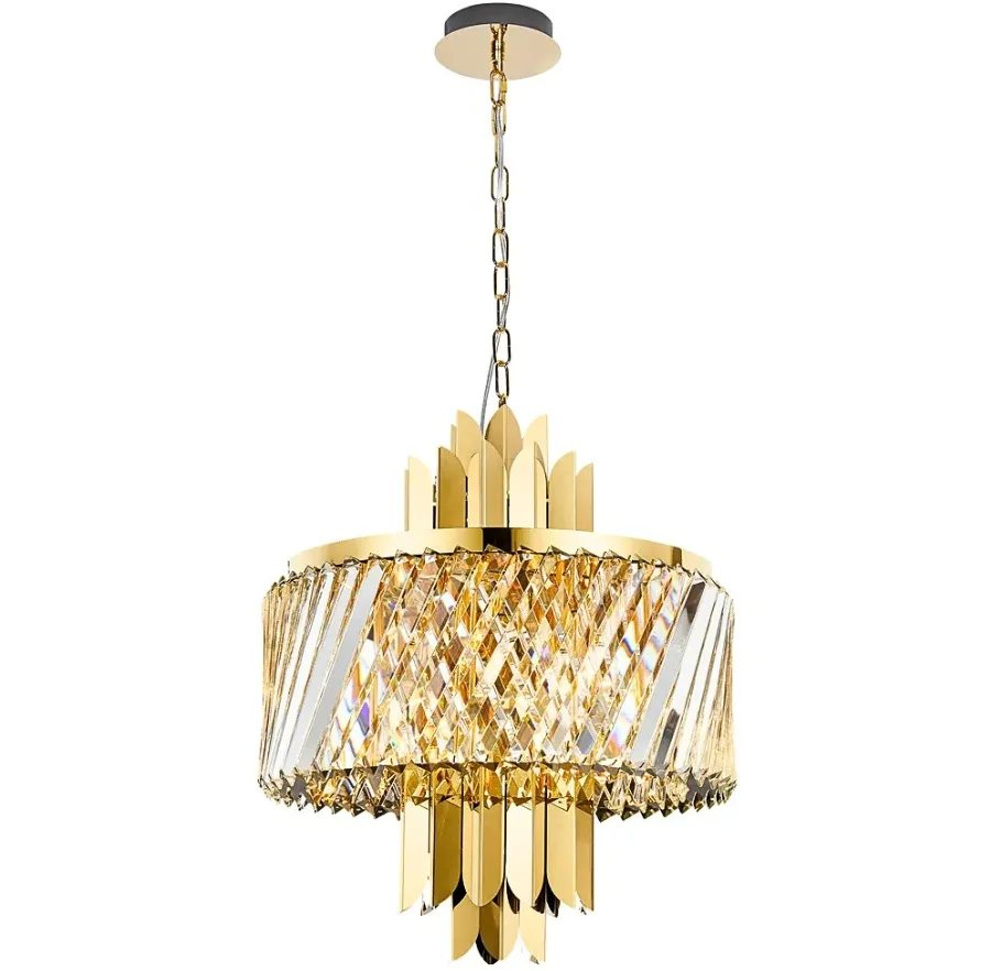 Złoty kryształowy żyrandol - K572 H2-C07