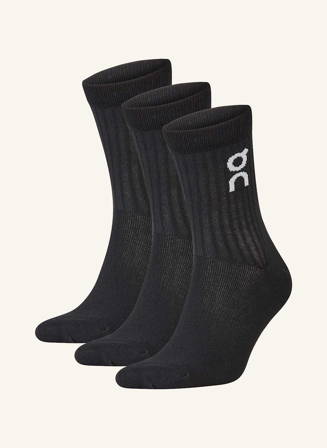 On Skarpety Sportowe Logo Sock High, 3 Pary schwarz