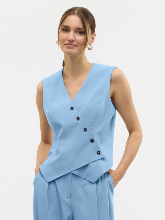 Vero Moda Kamizelka Liba 10324631 Błękitny Regular Fit